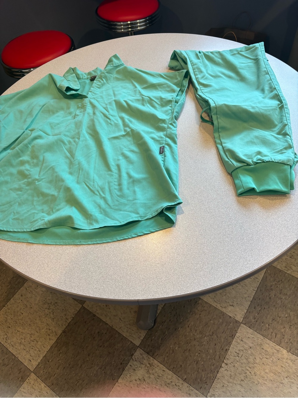 Womans Mint Green Jogger Scrub Set